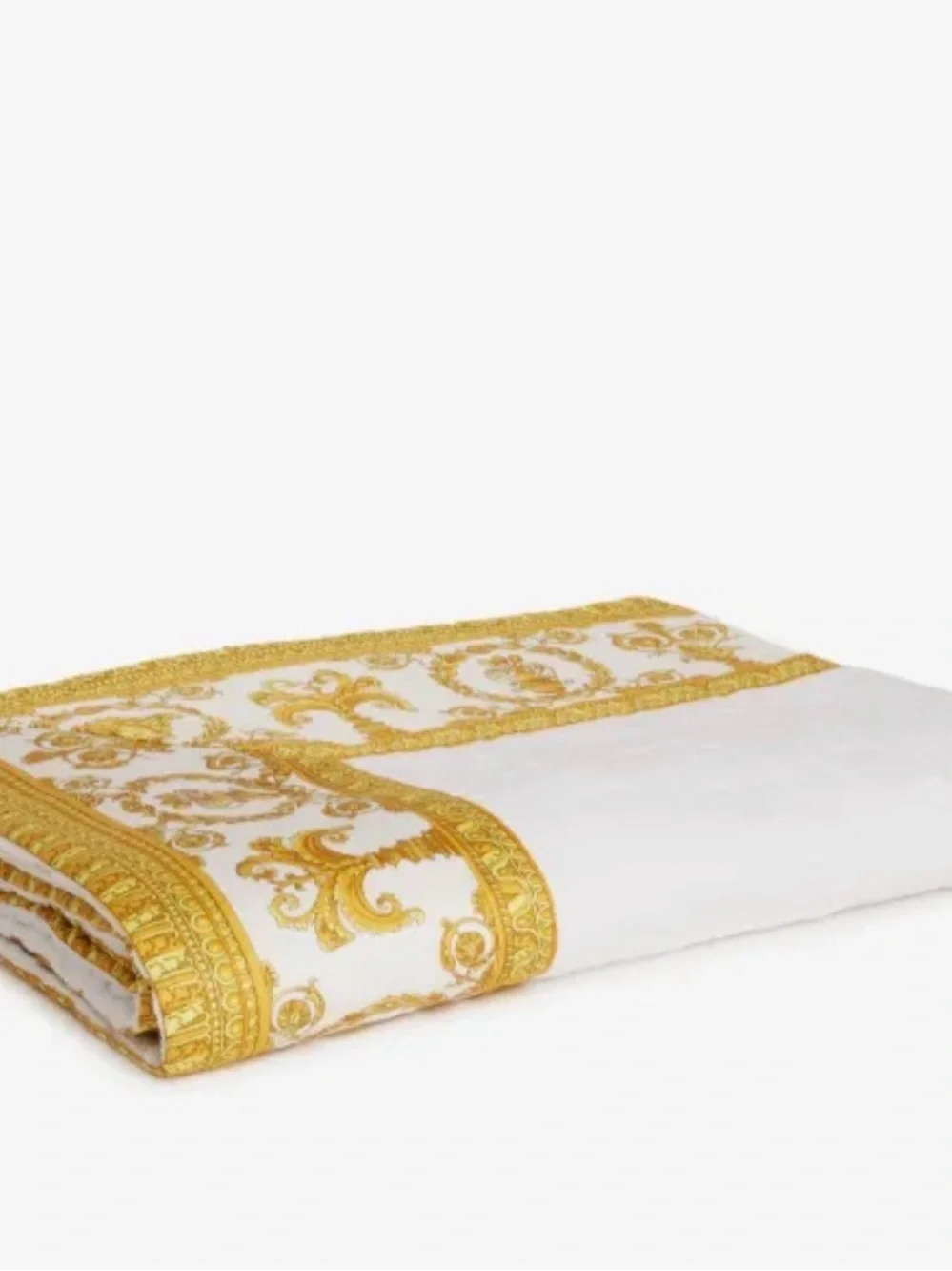 Versace White and Gold Barocco Beach Towel